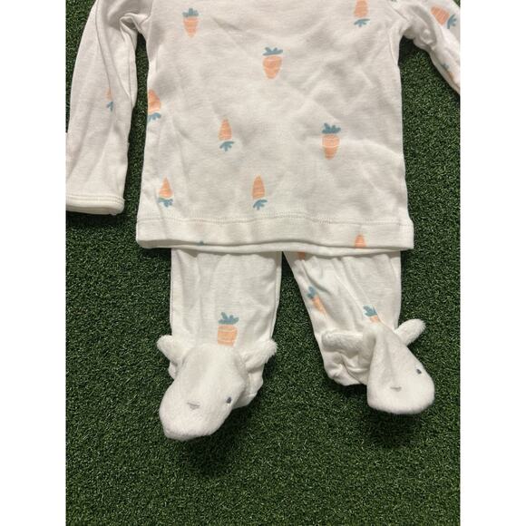 Carters (Boys 3M) Carrot Pajama Pants Shirt Set w/ Bunny Rabbit Feet Easter NWT - Picture 2 of 5
